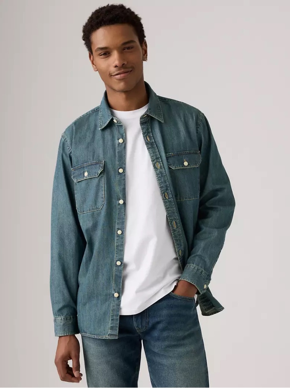 Levi’s Mens Medium Jackson Relaxed Denim Worker - Picture 1 of 9